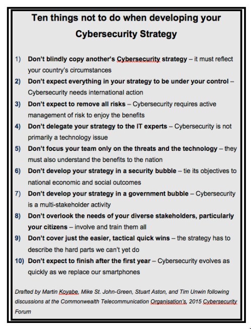 Ten things not to do