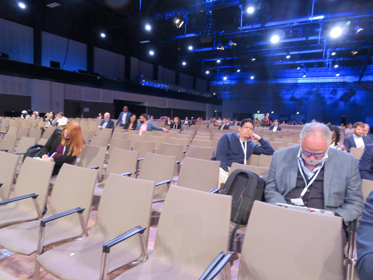 Absence of people in IGF 2019 Main Hall for High Level Session on Inclusion