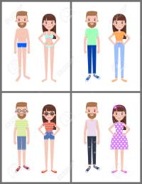 Man and Woman Collection, Vector Illustration