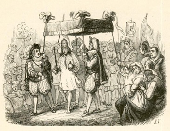 Illustration by Vilhelm Pedersen of Hans Christian Andersen’s Kejserens nye klæder
